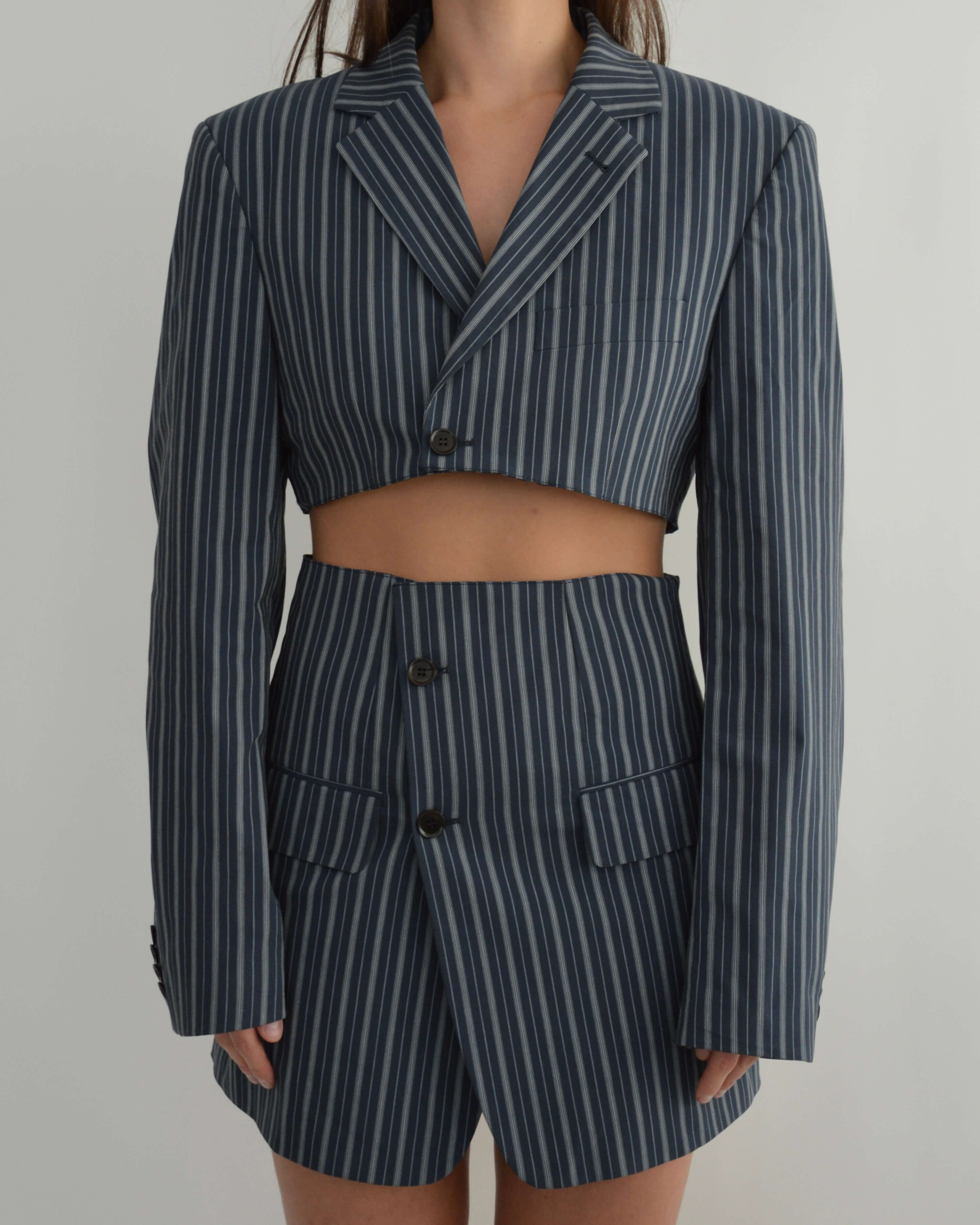 Ensemble veste et pantalon - Rayures bleues (S/M)