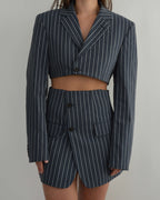 Ensemble veste et pantalon - Rayures bleues (S/M)