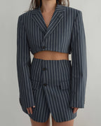 Ensemble veste et pantalon - Rayures bleues (S/M)
