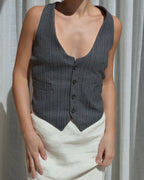 Halter Vest - Textured Mixed Lines (M)