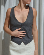 Halter Vest - Textured Mixed Lines (M)