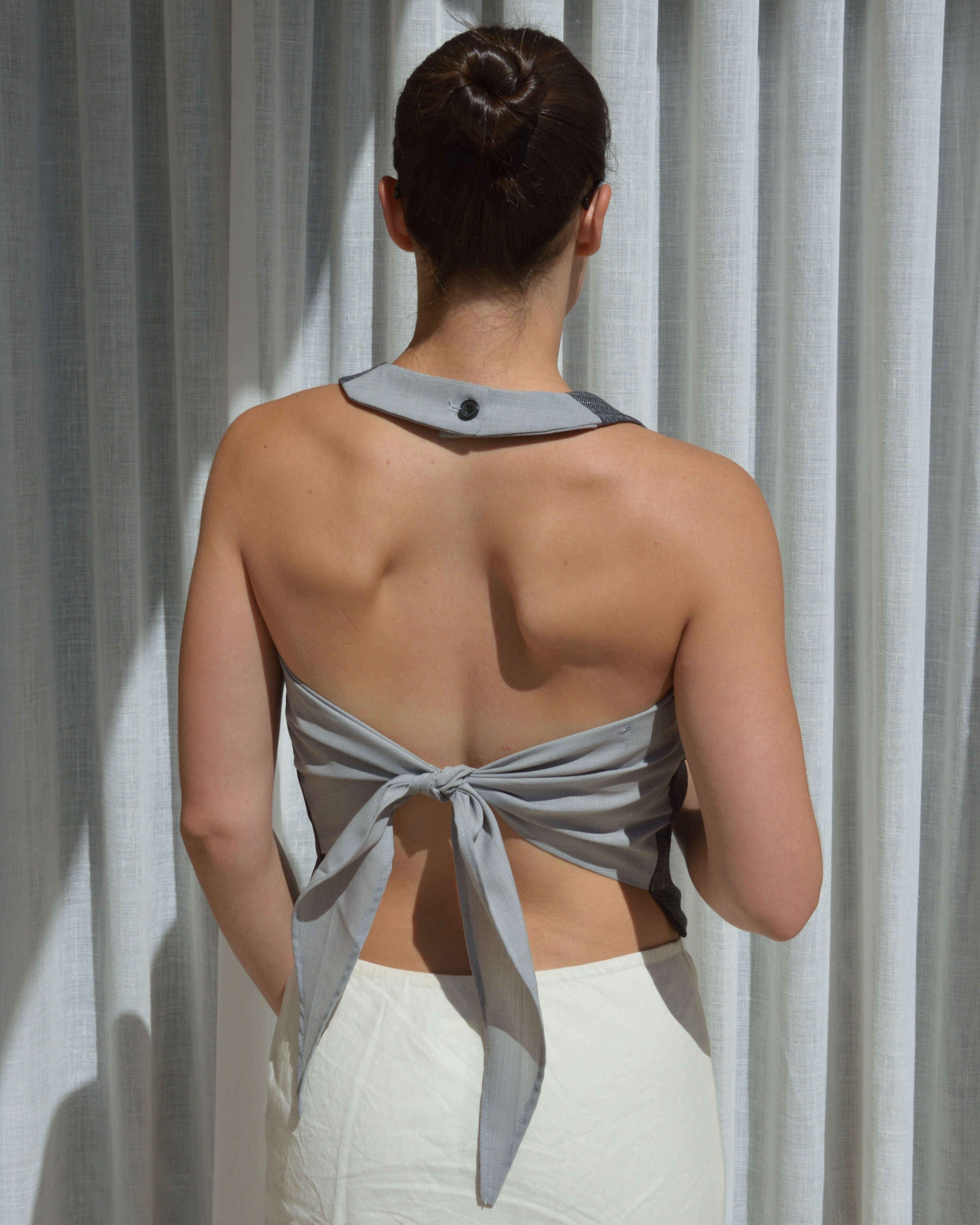 Halter Vest - Textured Mixed Lines (M)