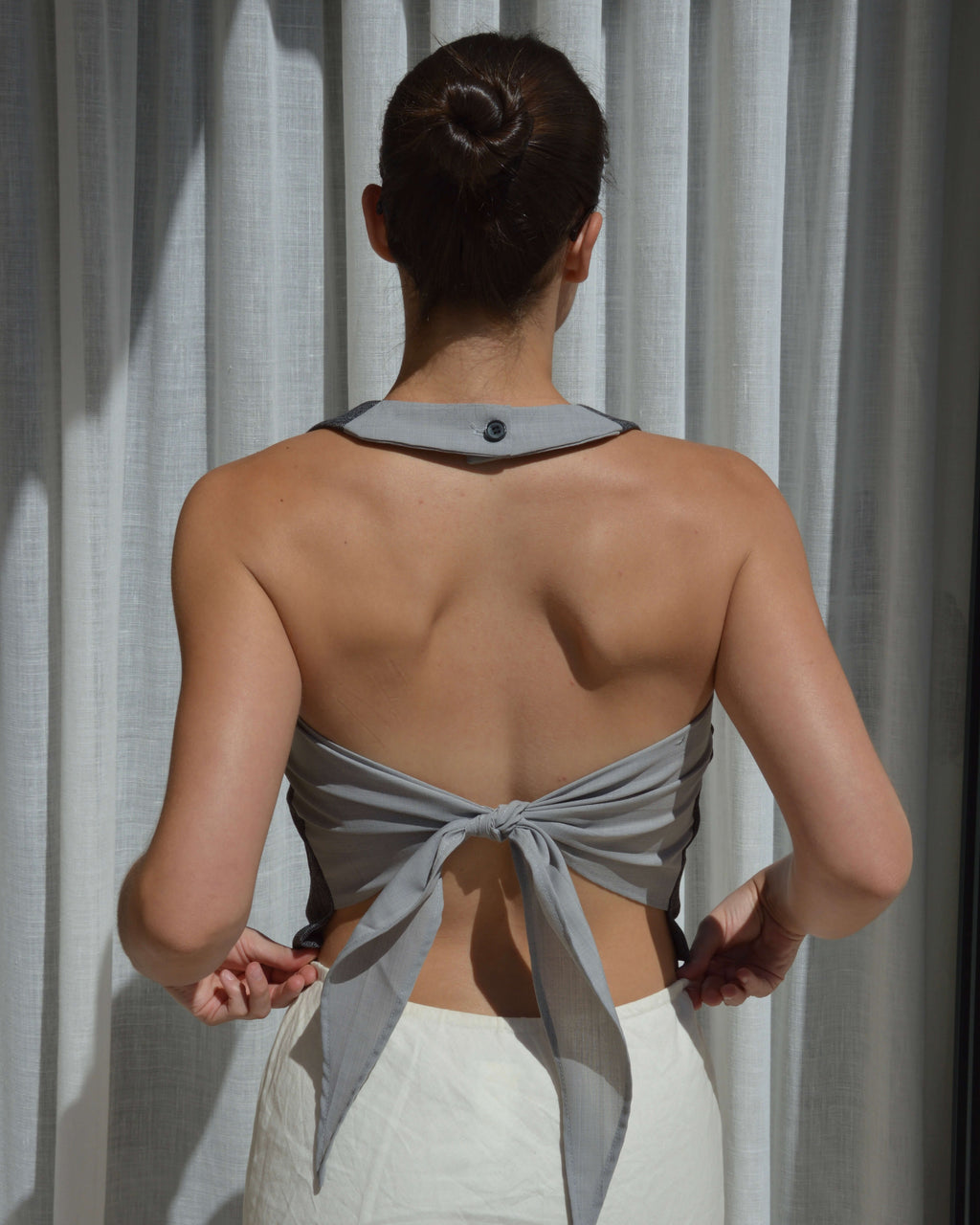 Halter Vest - Textured Mixed Lines (M)