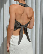 Halter Vest - Beige Contrast (M)