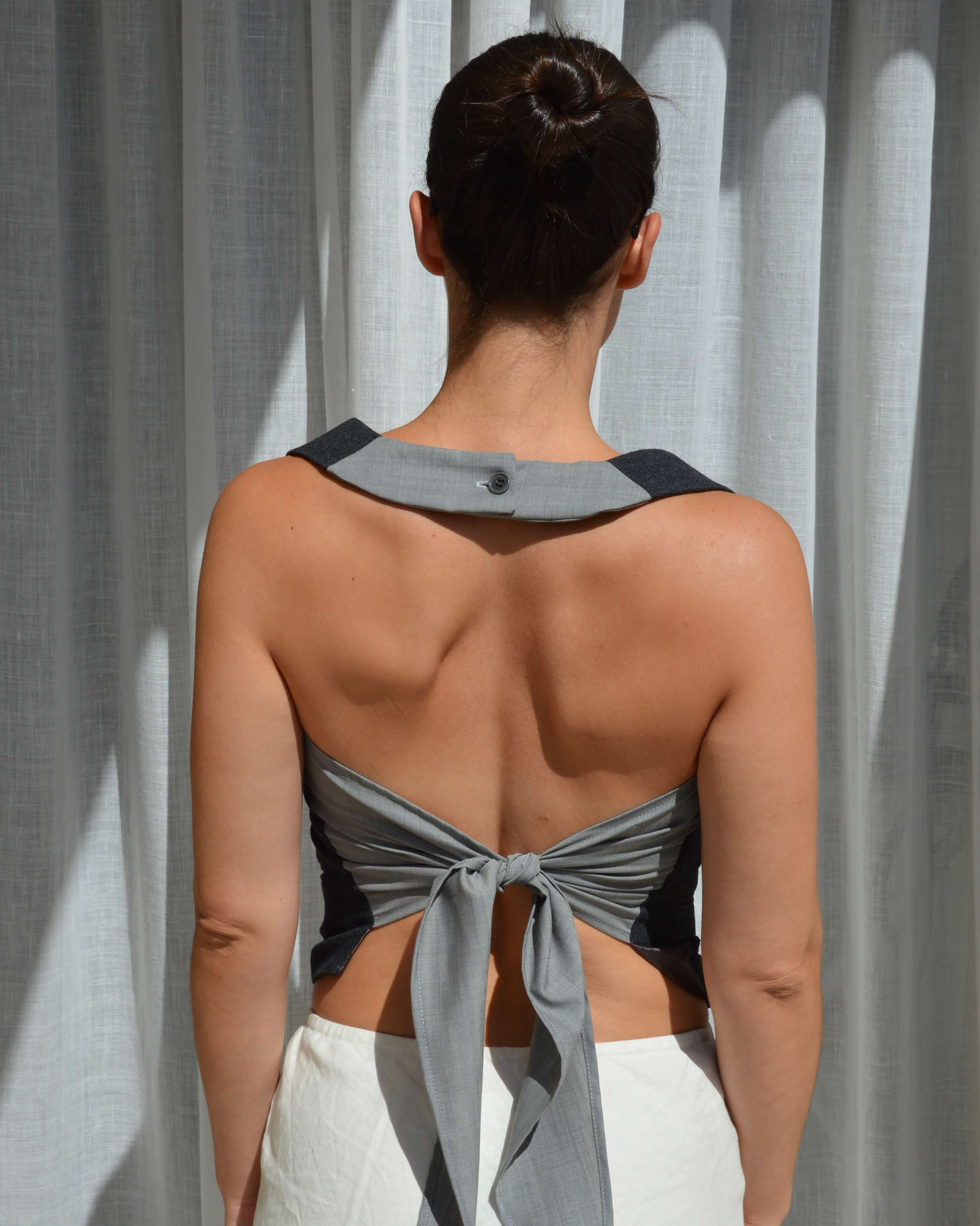 Halter Vest - Textured Dark Gray (S/L)