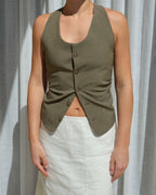 Halter Vest - Green Two Tones (S/L)