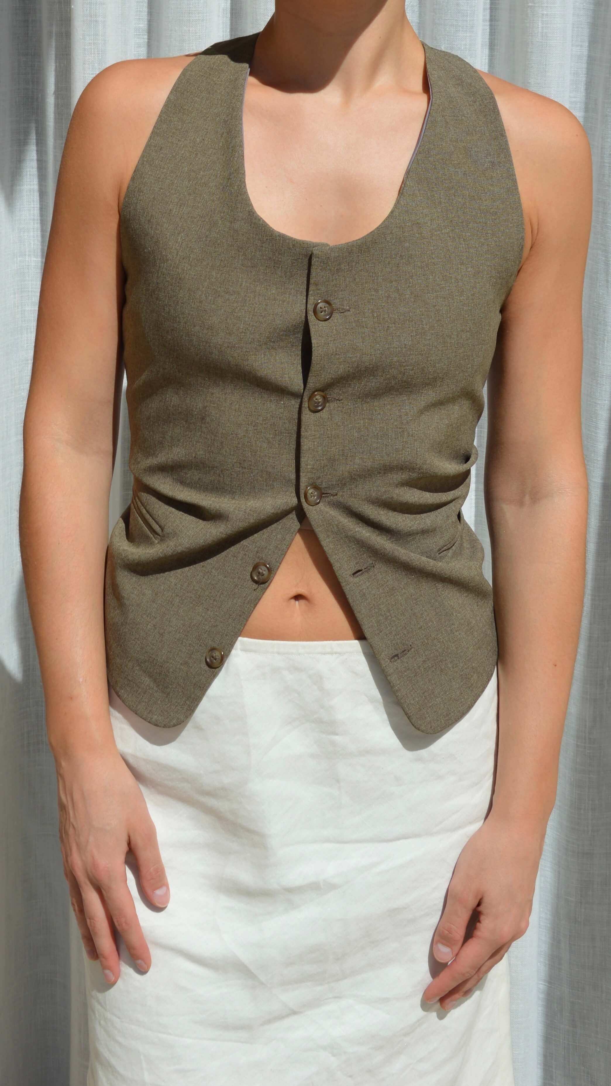 Halter Vest - Green Two Tones (S/L)
