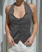 Halter Vest - Red on Grey (S/L)