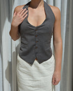 Halter Vest - Red on Grey (S/L)