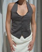 Halter Vest - Red on Grey (S/L)