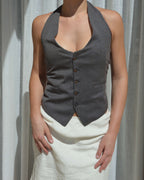 Halter Vest - Red on Grey (S/L)