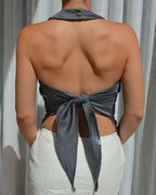 Halter Vest - Red on Grey (S/L)