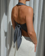 Halter Vest - Red on Grey (S/L)
