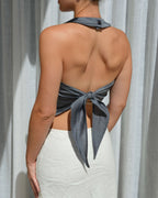Halter Vest - Black White Lines (XS/L)