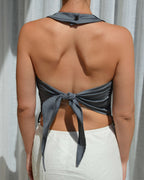 Halter Vest - Black White Lines (XS/L)