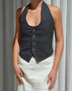 Halter Vest - Gray Special Buttons (M)