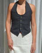 Halter Vest - Gray Special Buttons (M)