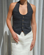 Halter Vest - Gray Special Buttons (M)