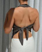 Halter Vest - Gray Special Buttons (M)