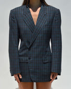 Mini Blazer Dress - Plaided Shades of Blue (XS/M)