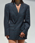 Mini Blazer Dress - Plaided Shades of Blue (XS/M)