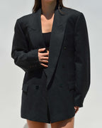 Blazer cruzado negro perfecto (talla S/L)