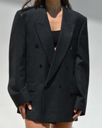 Blazer cruzado negro perfecto (talla S/L)