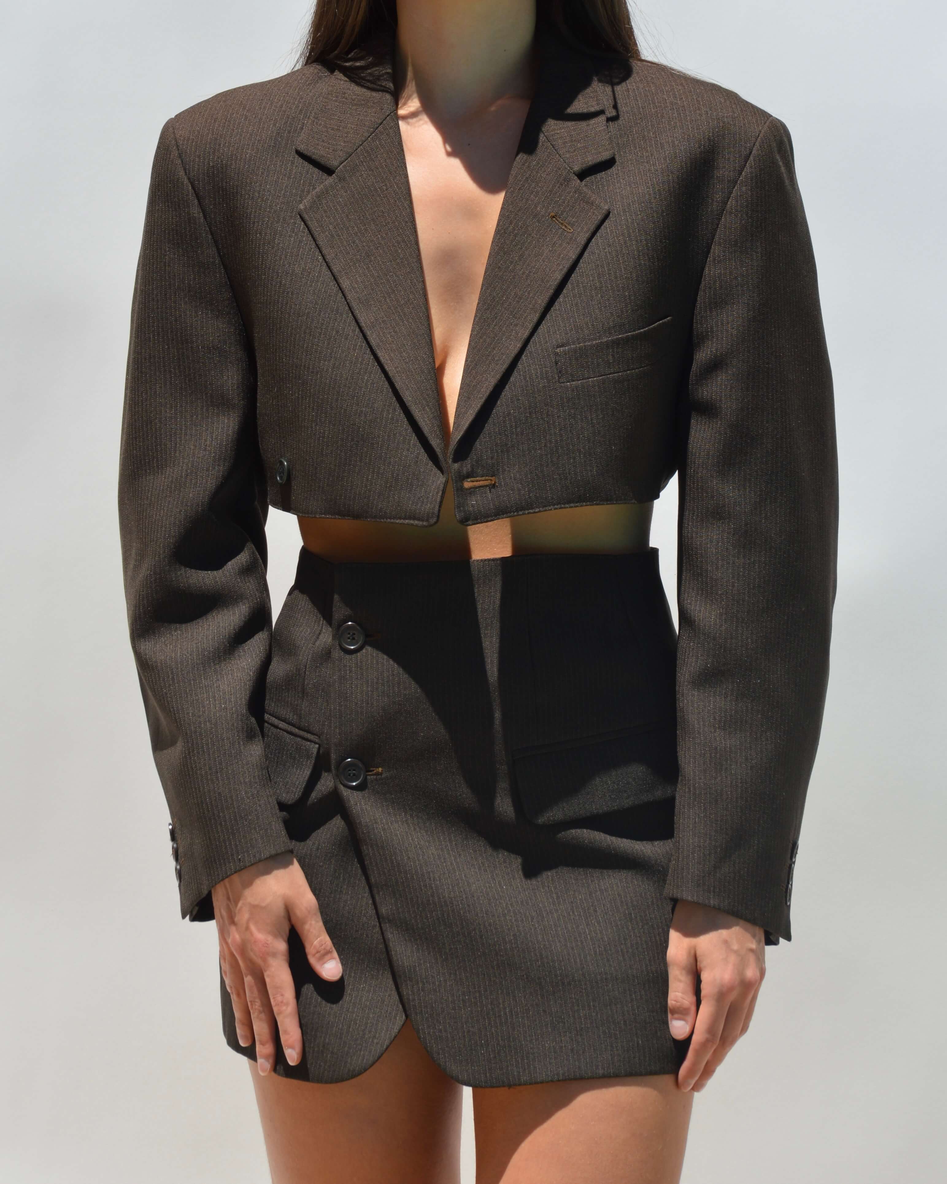 Chaqueta vegana marrón (XS/S)