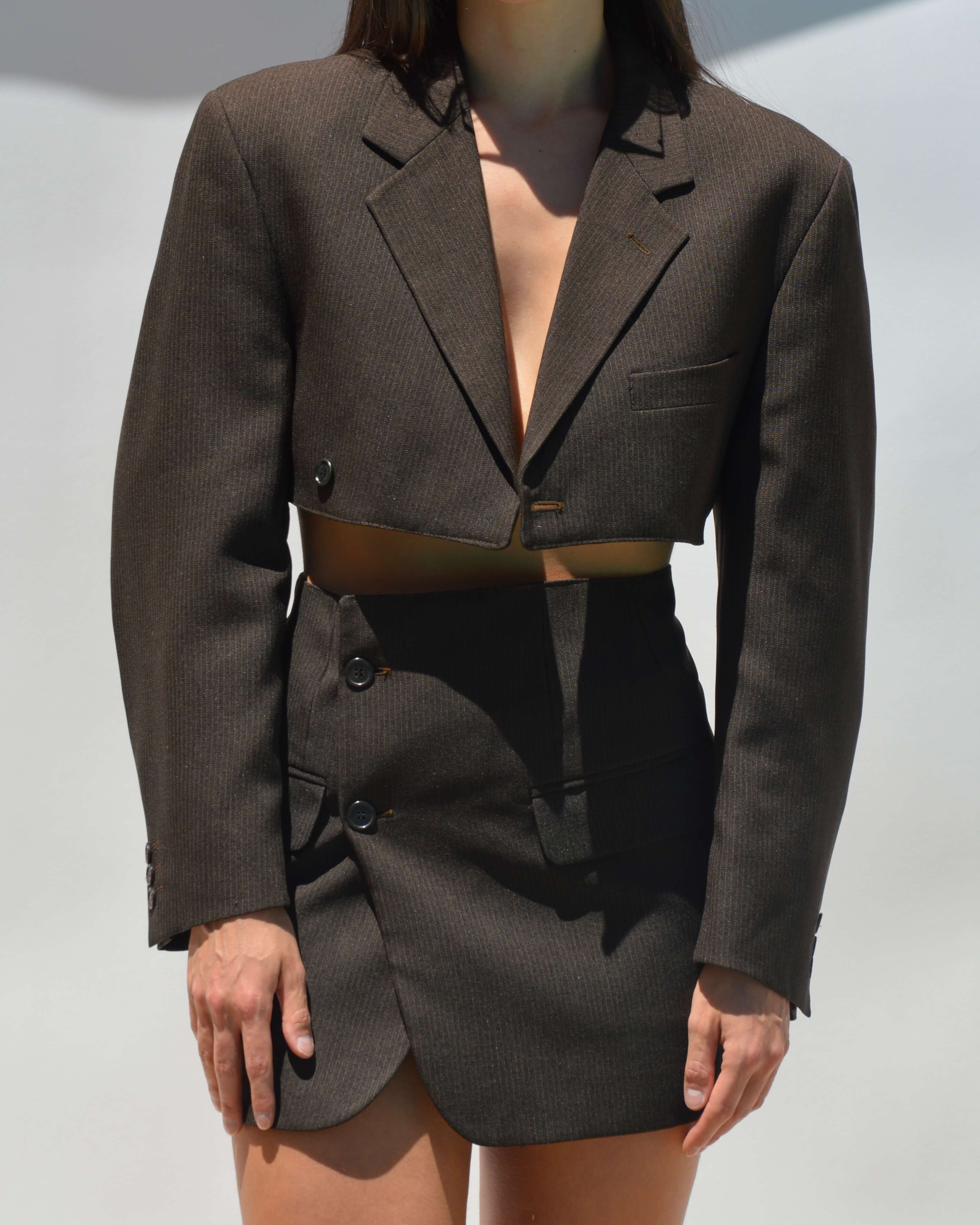 Chaqueta vegana marrón (XS/S)