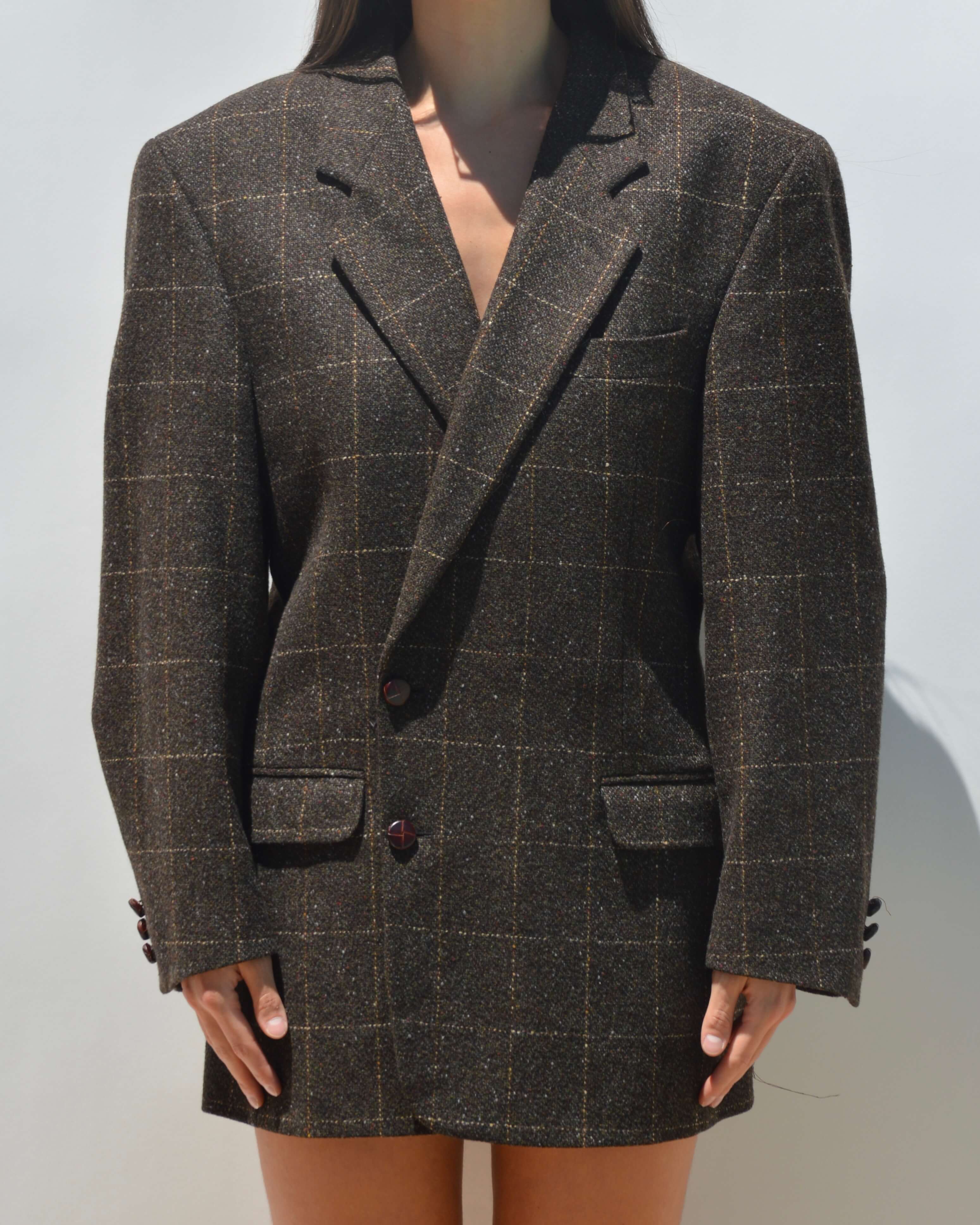 Mini Blazer Dress - Brown Texture (M/L)