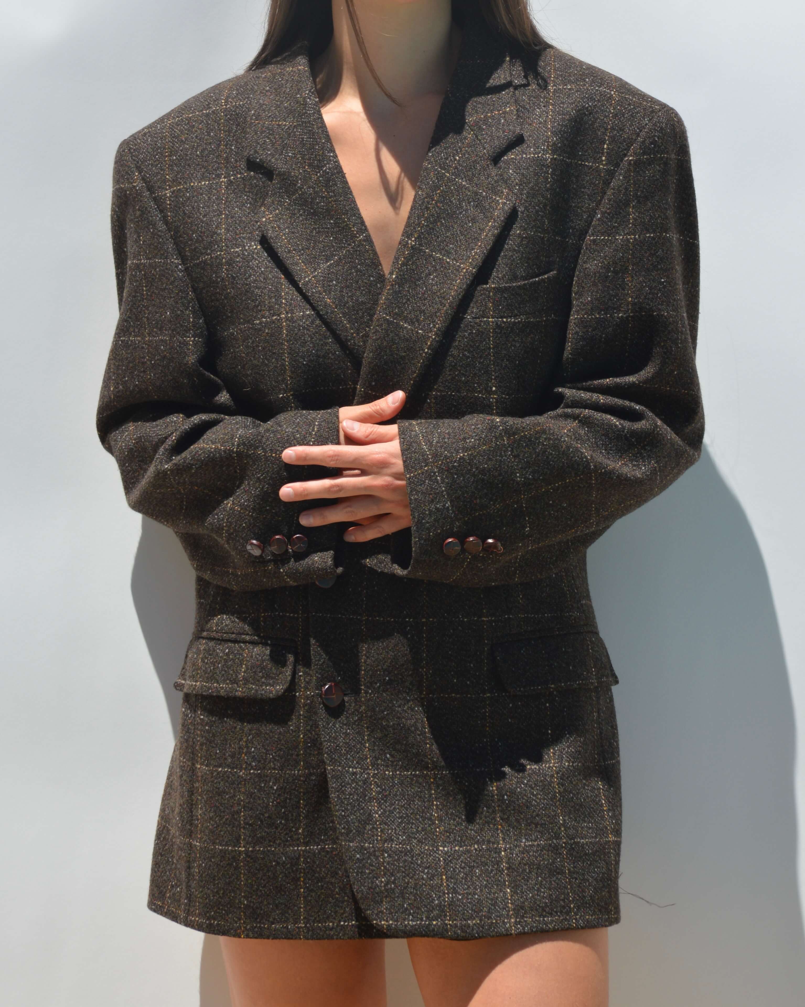 Mini Blazer Dress - Brown Texture (M/L)