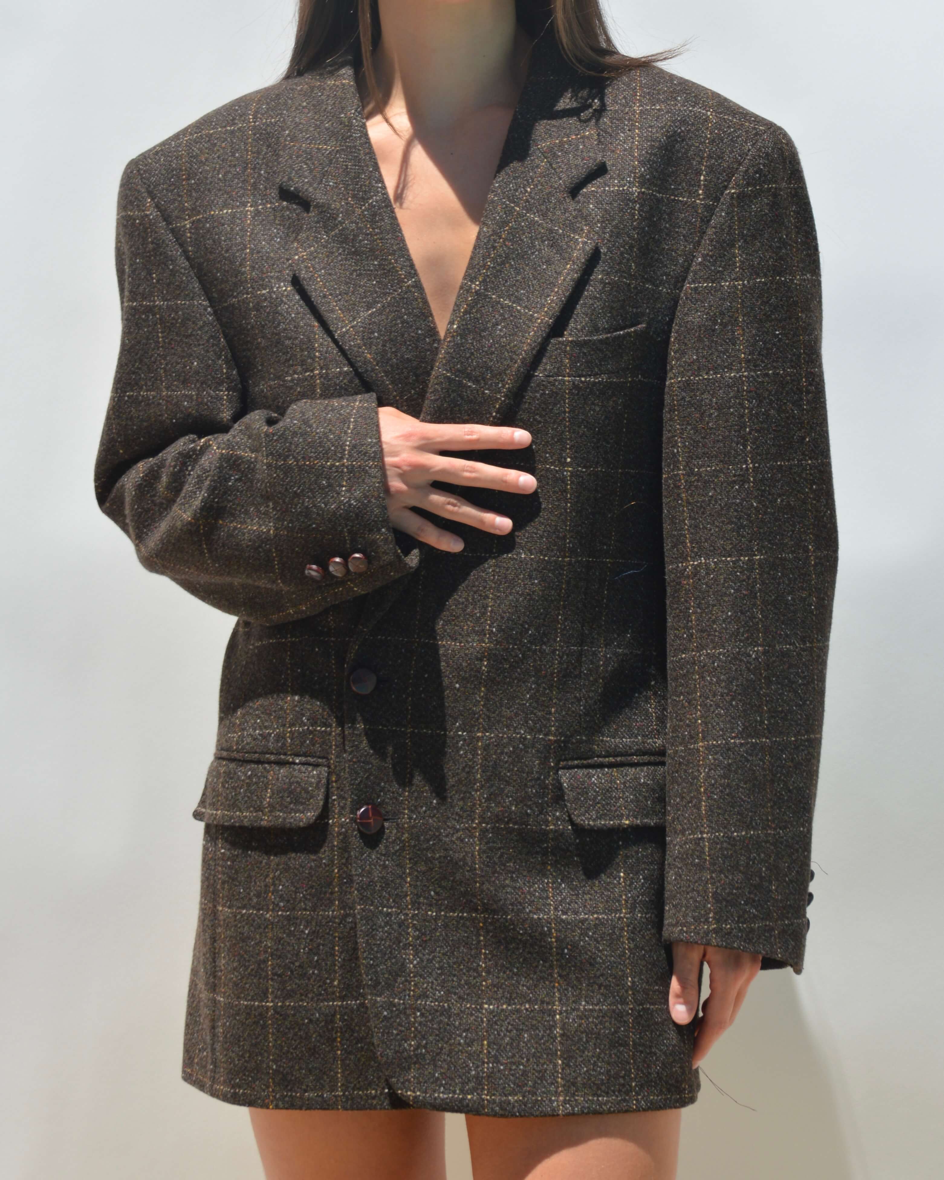 Mini Blazer Dress - Brown Texture (M/L)