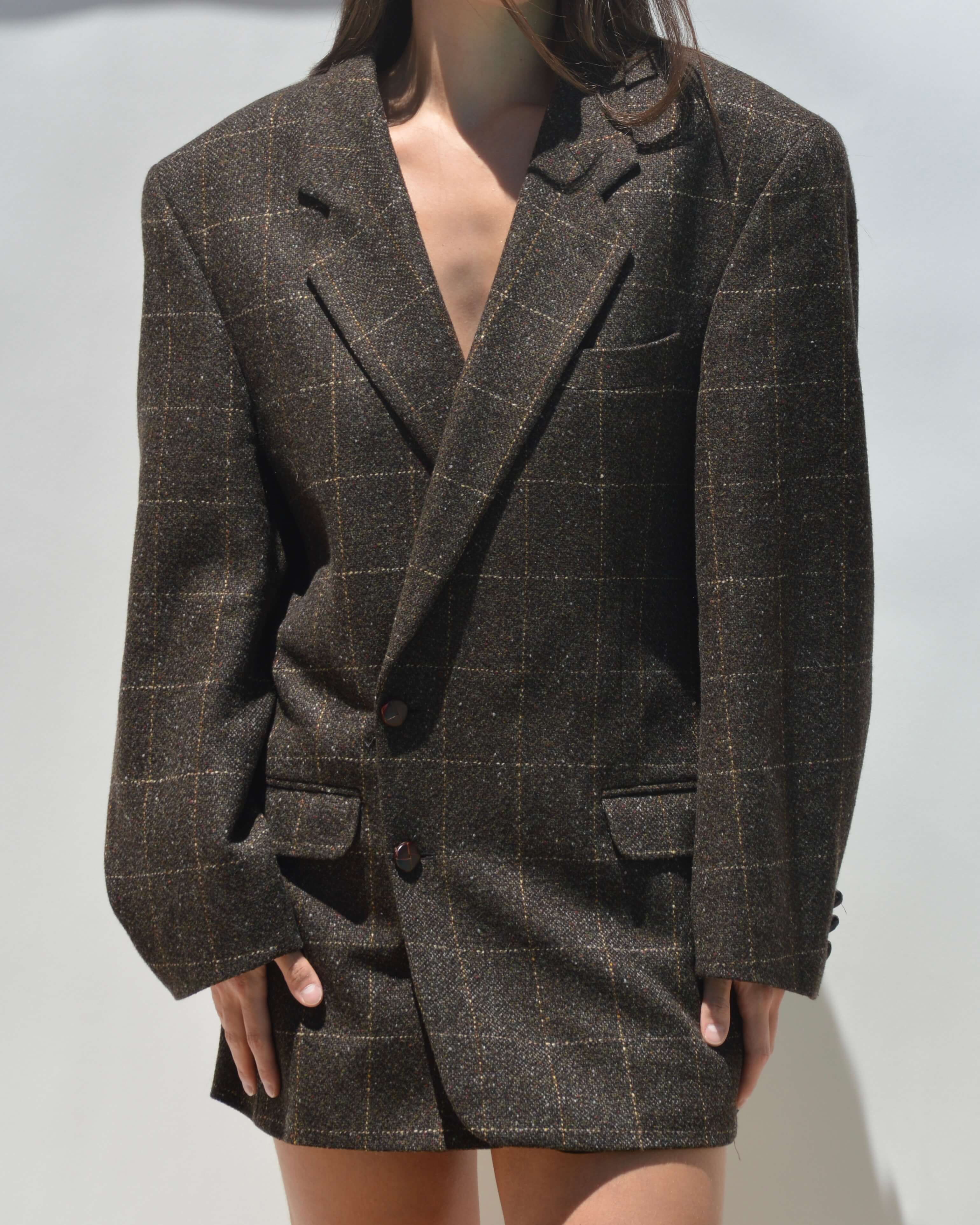 Mini Blazer Dress - Brown Texture (M/L)