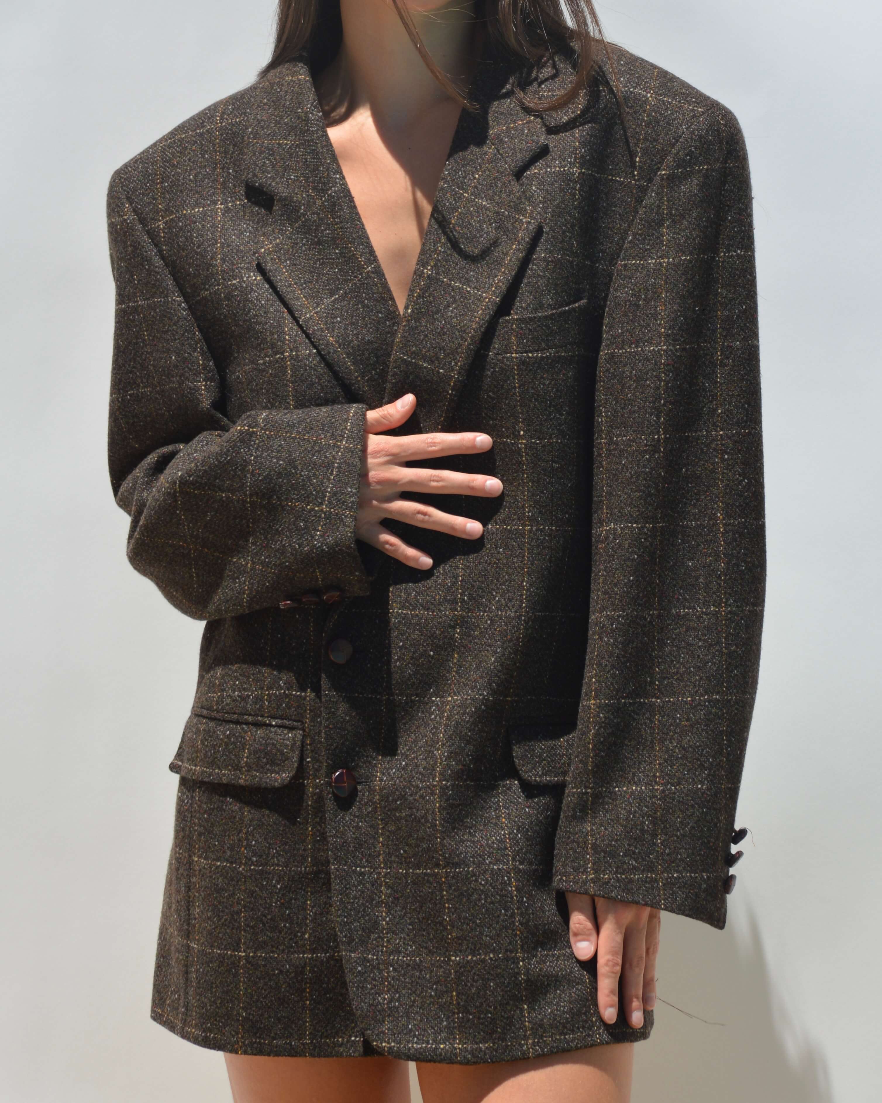 Mini Blazer Dress - Brown Texture (M/L)