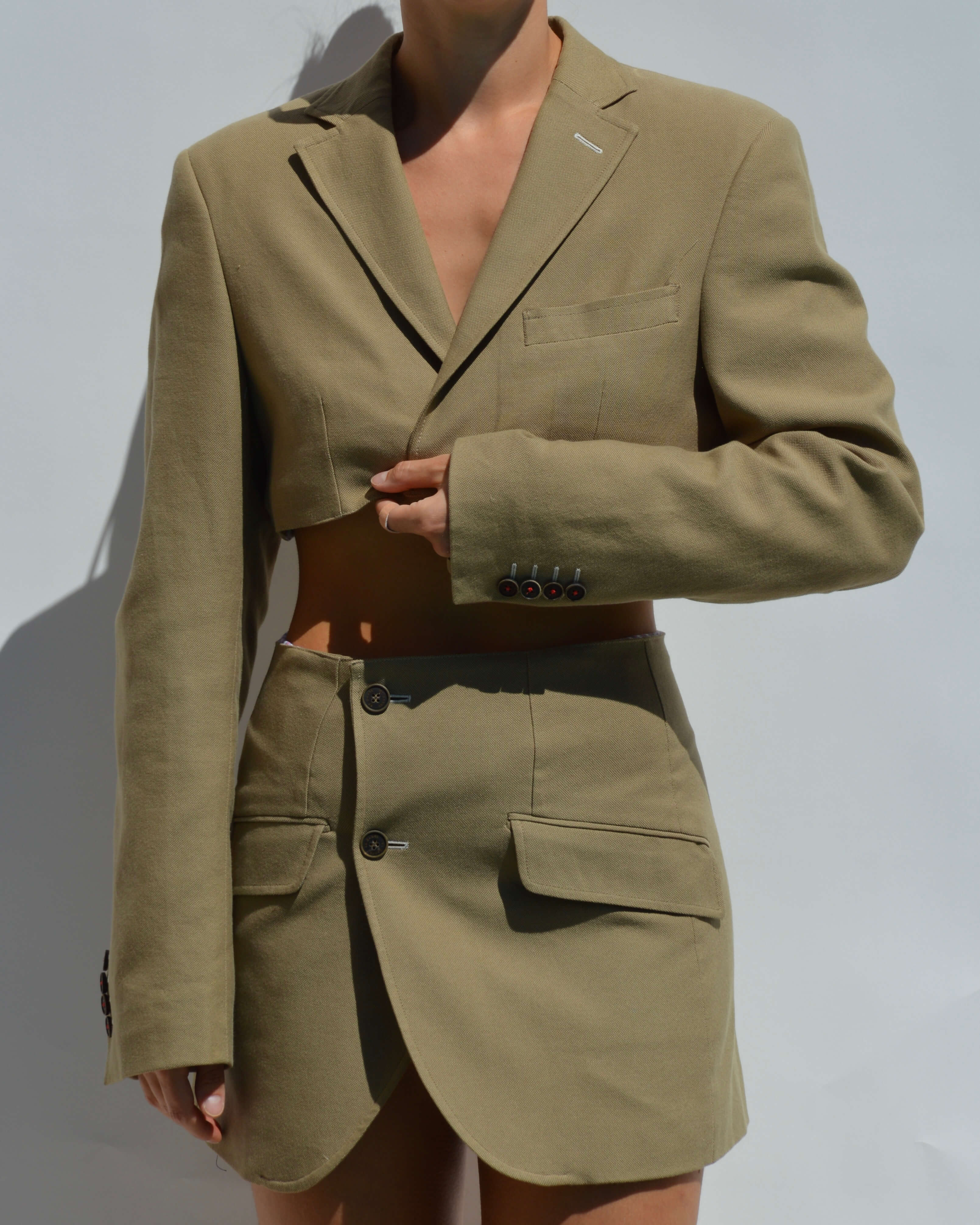 Chaqueta vegana de algodón marrón claro (XS/S)