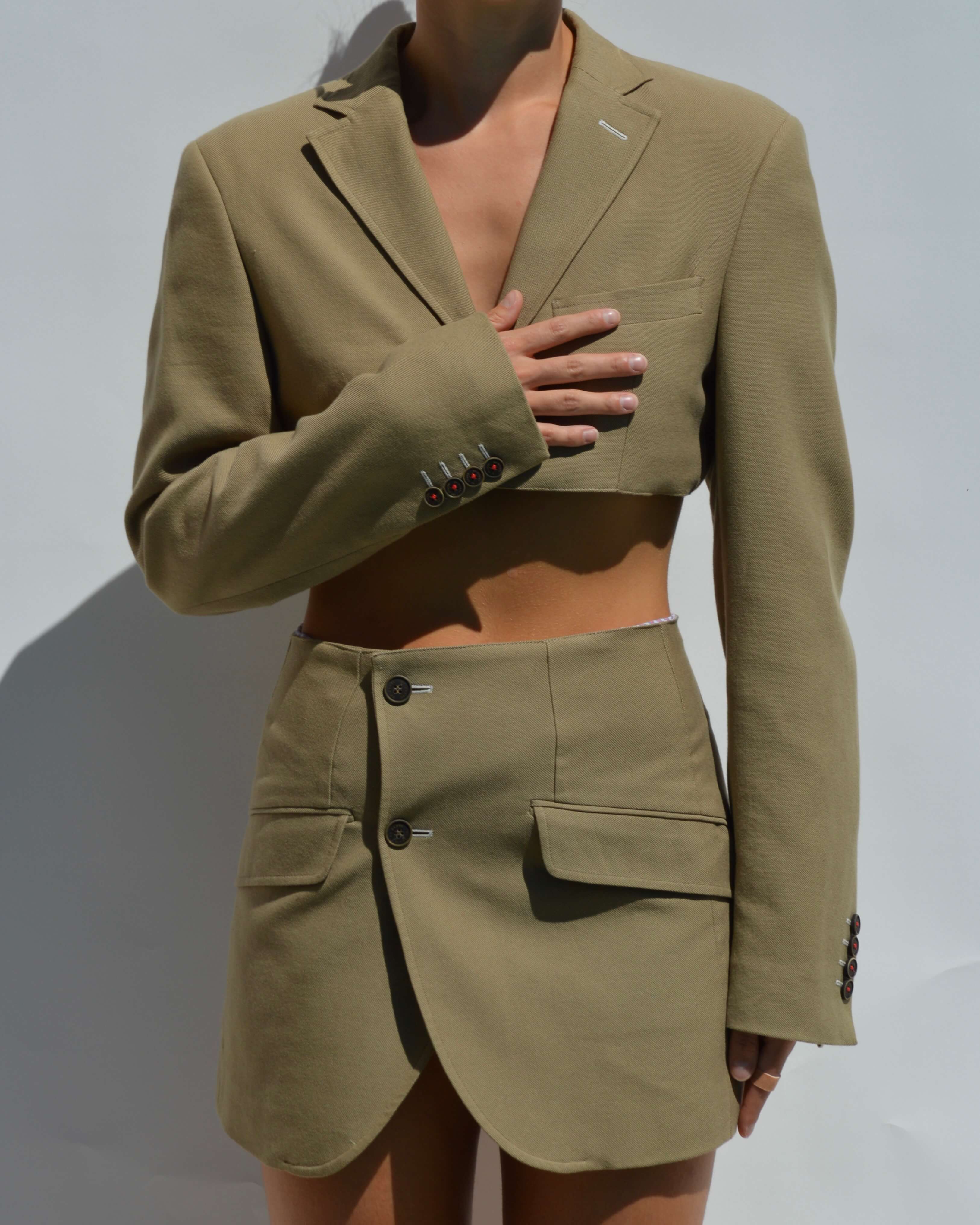 Chaqueta vegana de algodón marrón claro (XS/S)