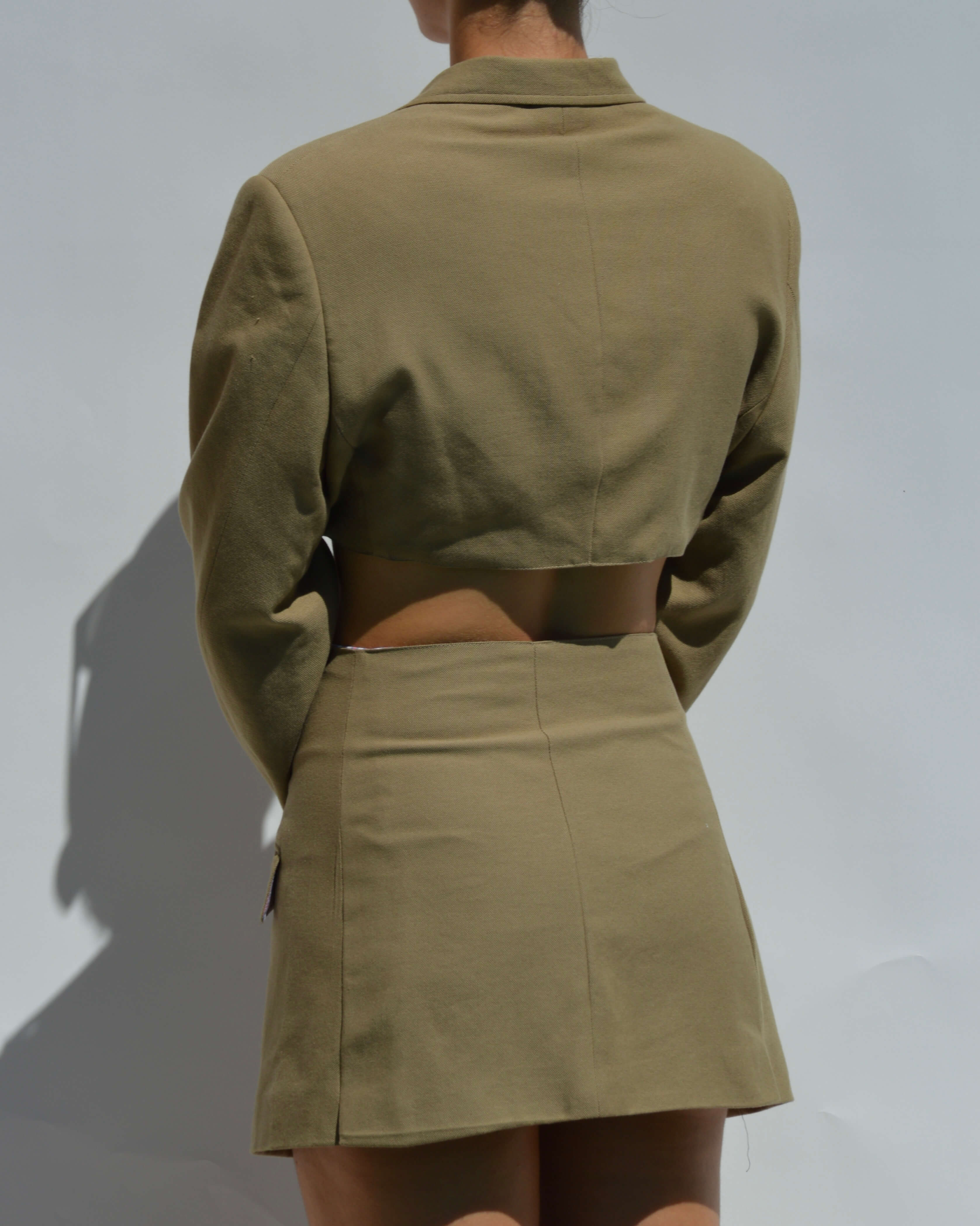 Chaqueta vegana de algodón marrón claro (XS/S)