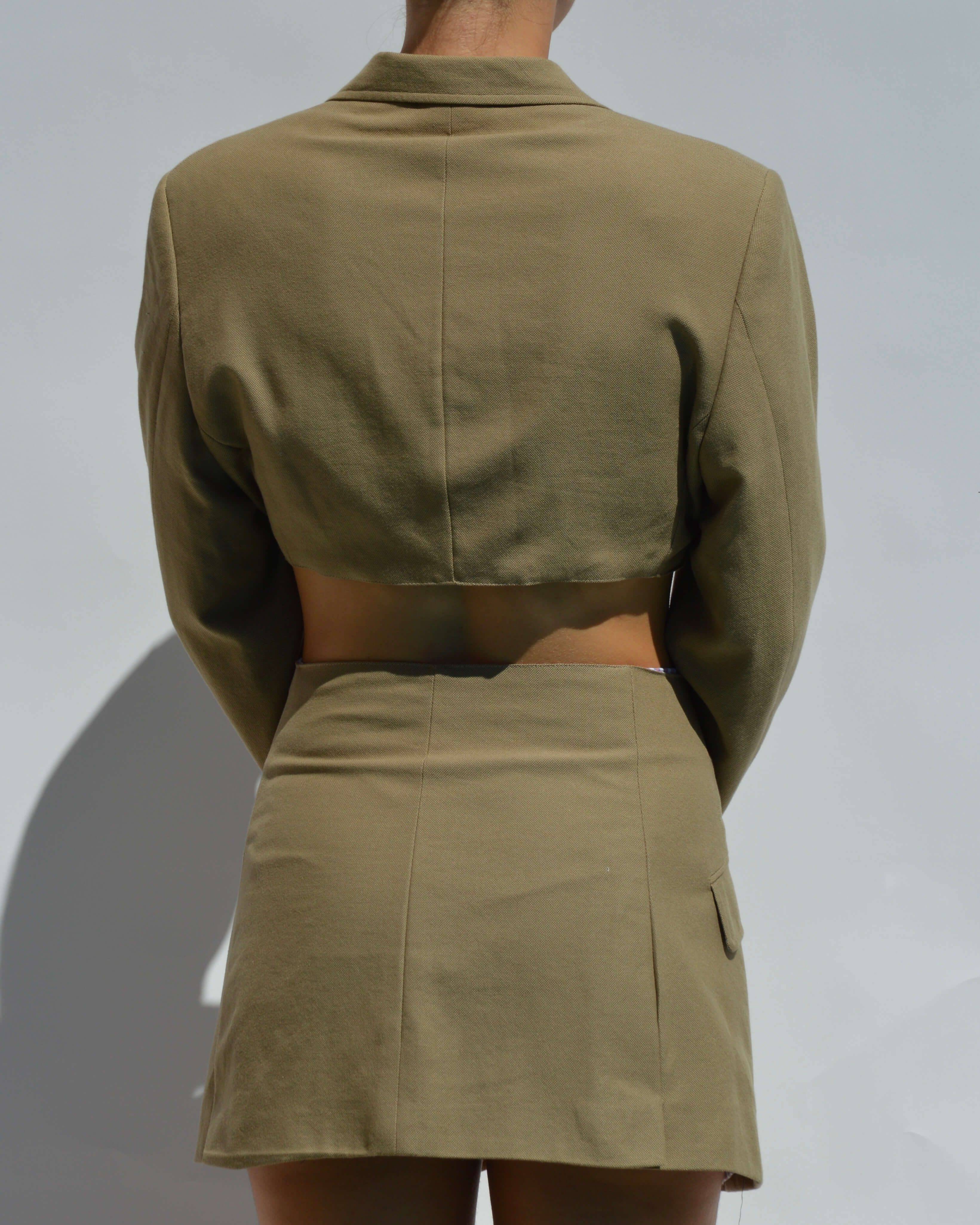 Chaqueta vegana de algodón marrón claro (XS/S)