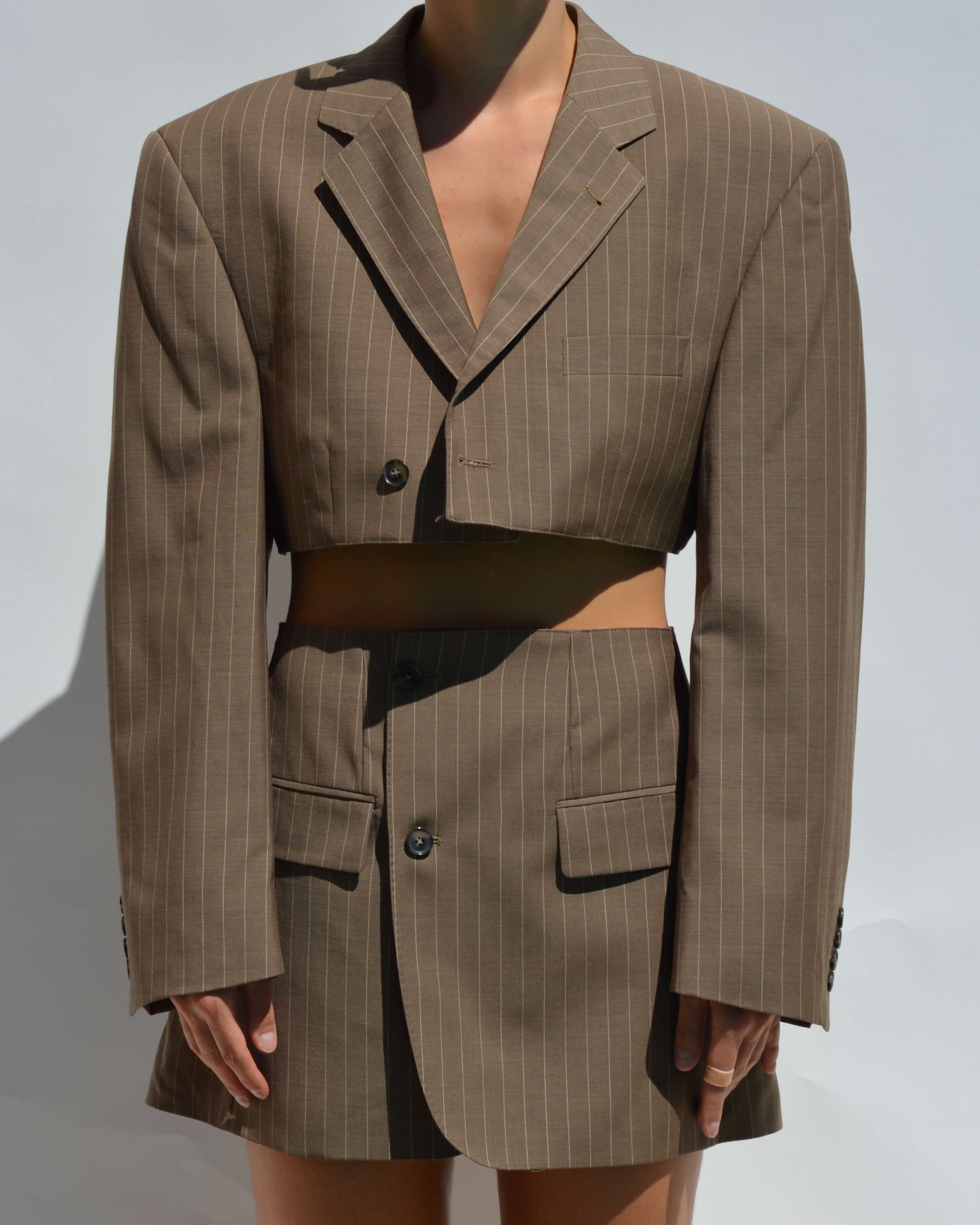 Blaset - Líneas blancas marrones (L/XL)