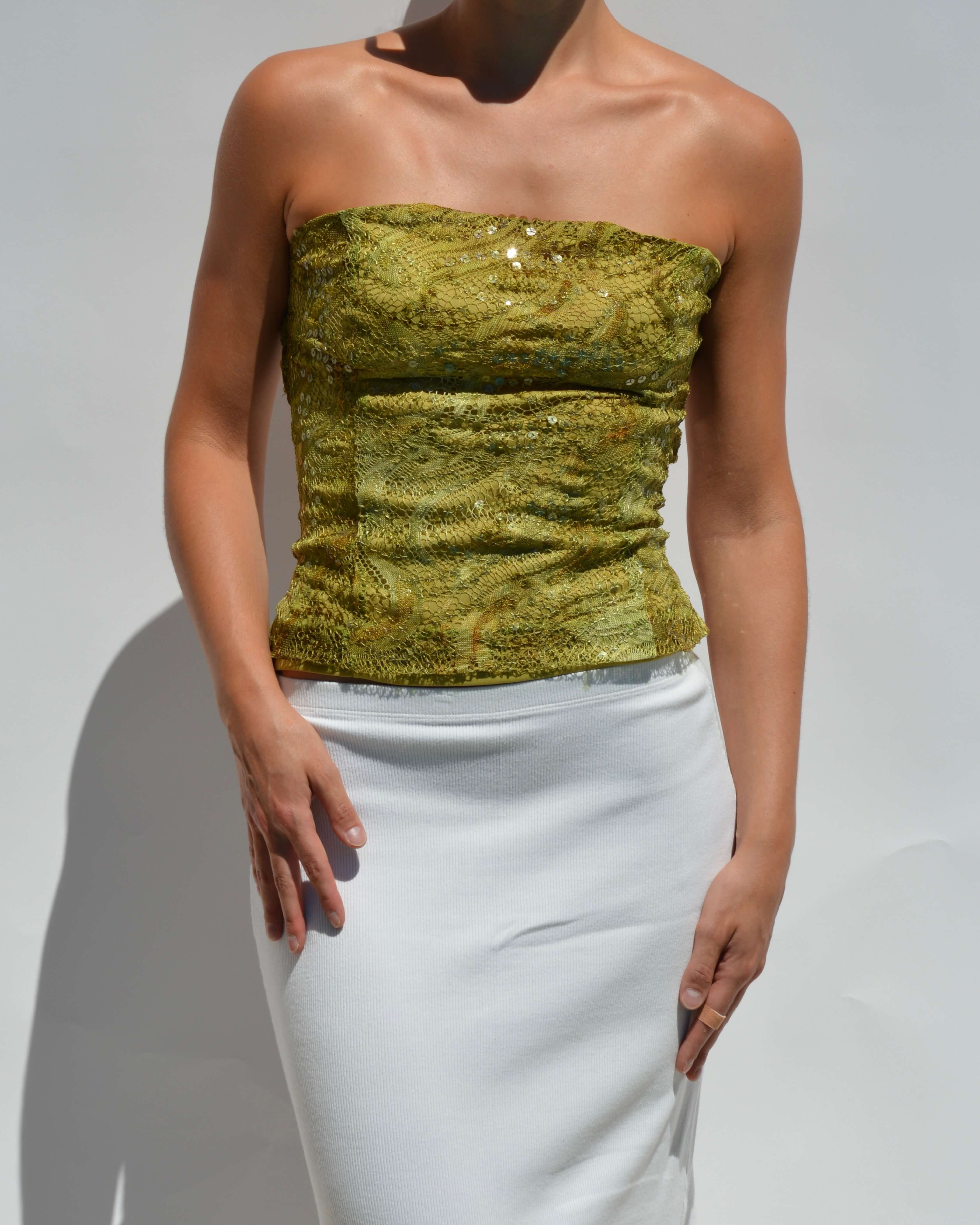 Top de corsé con lentejuelas gitanas (XS/L)