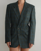 Mini Blazer Dress - Textured Dark Green (S/M)