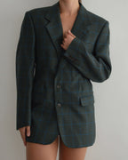 Mini Blazer Dress - Textured Dark Green (S/M)