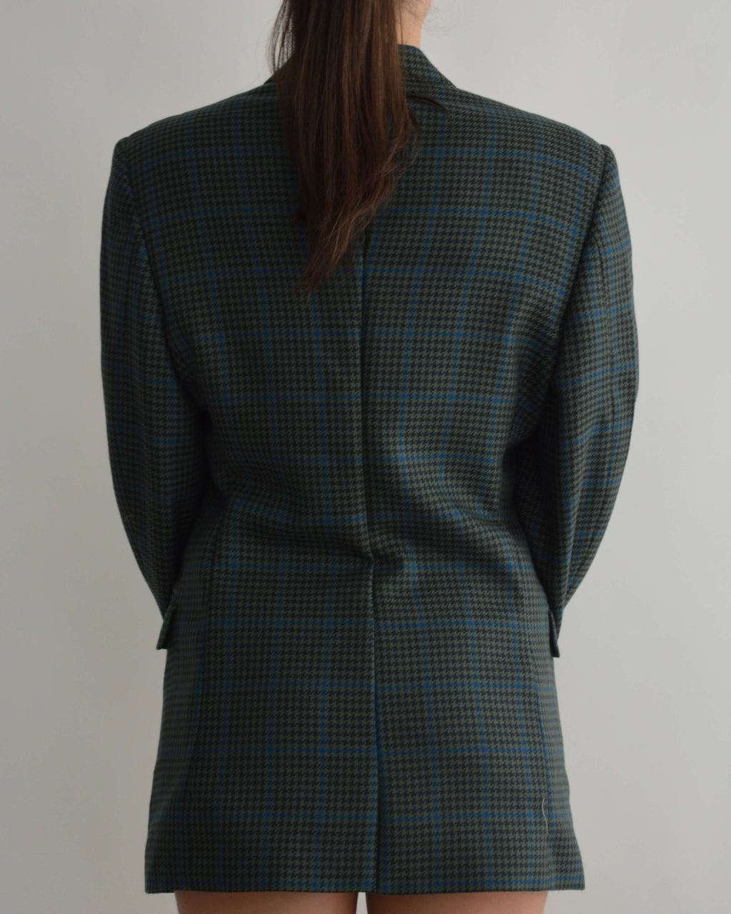 Mini Blazer Dress - Textured Dark Green (S/M)