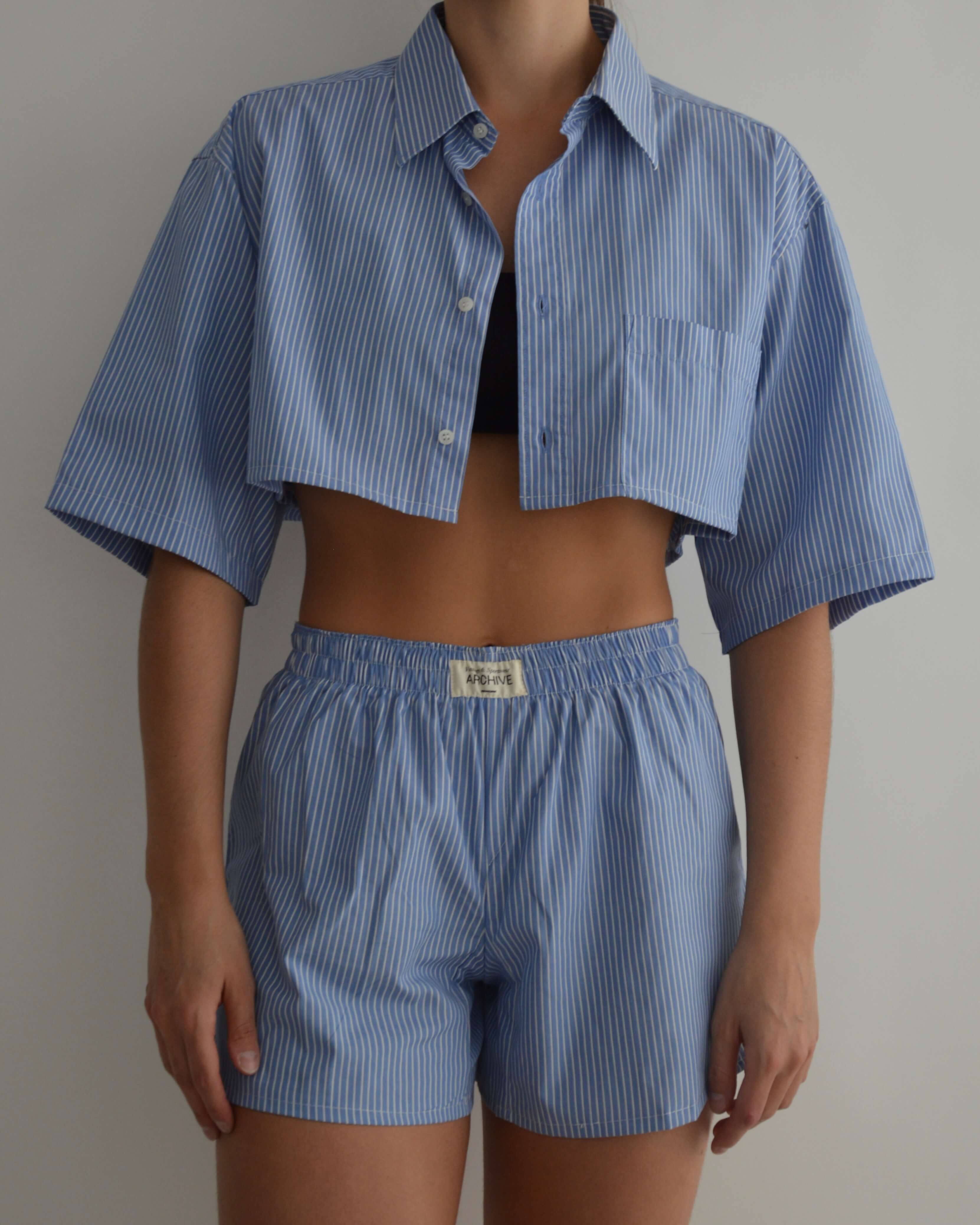 Conjunto de pijama - Rayas azules (XXS/S)