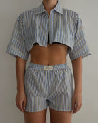 PJ Set - Blue & Green Stripes (XXS/S)