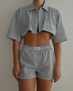 PJ Set - Blue & Green Stripes (XXS/S)