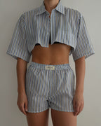PJ Set - Blue & Green Stripes (XXS/S)