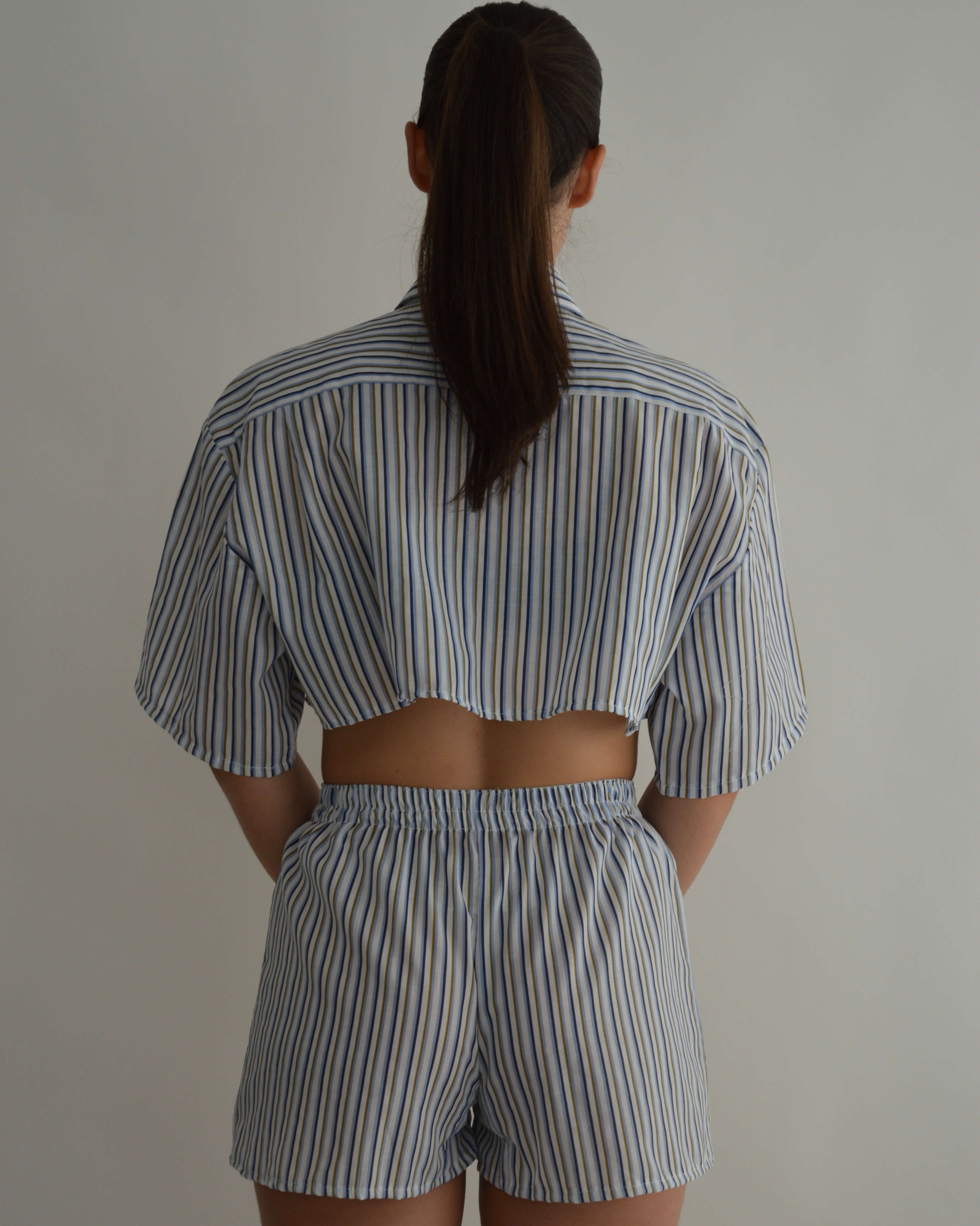 Pijama de rayas azules y verdes (XXS/S)