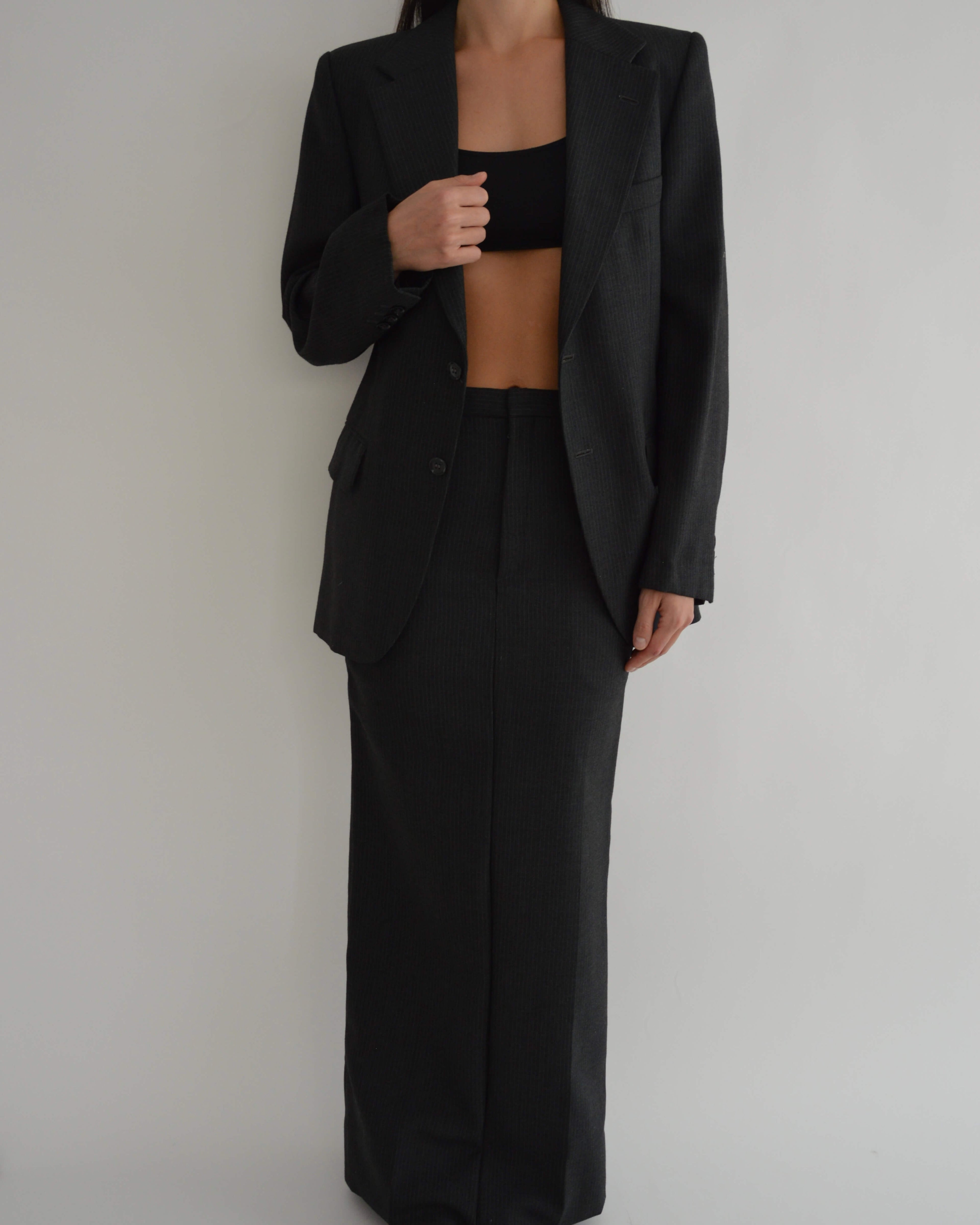 Traje de falda - Líneas blancas y negras (XXS/S)