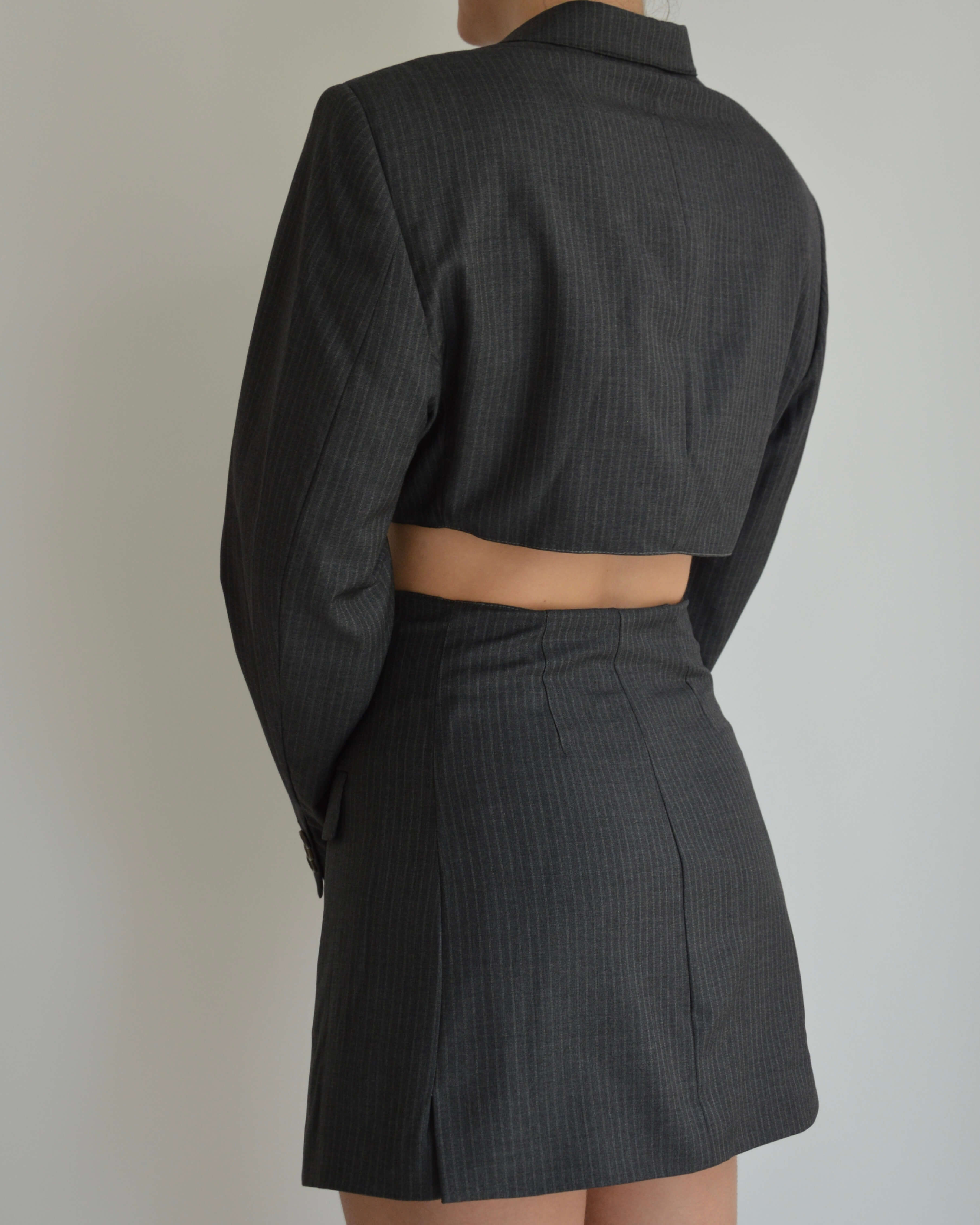 Blaset - Pantalón alto de rayas negras (talla S/M)